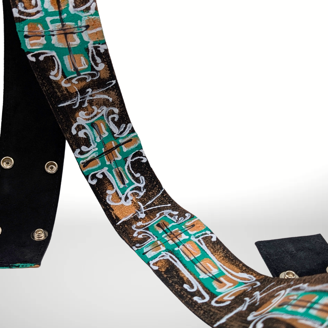 Turquoise Black Cross 48" Strap