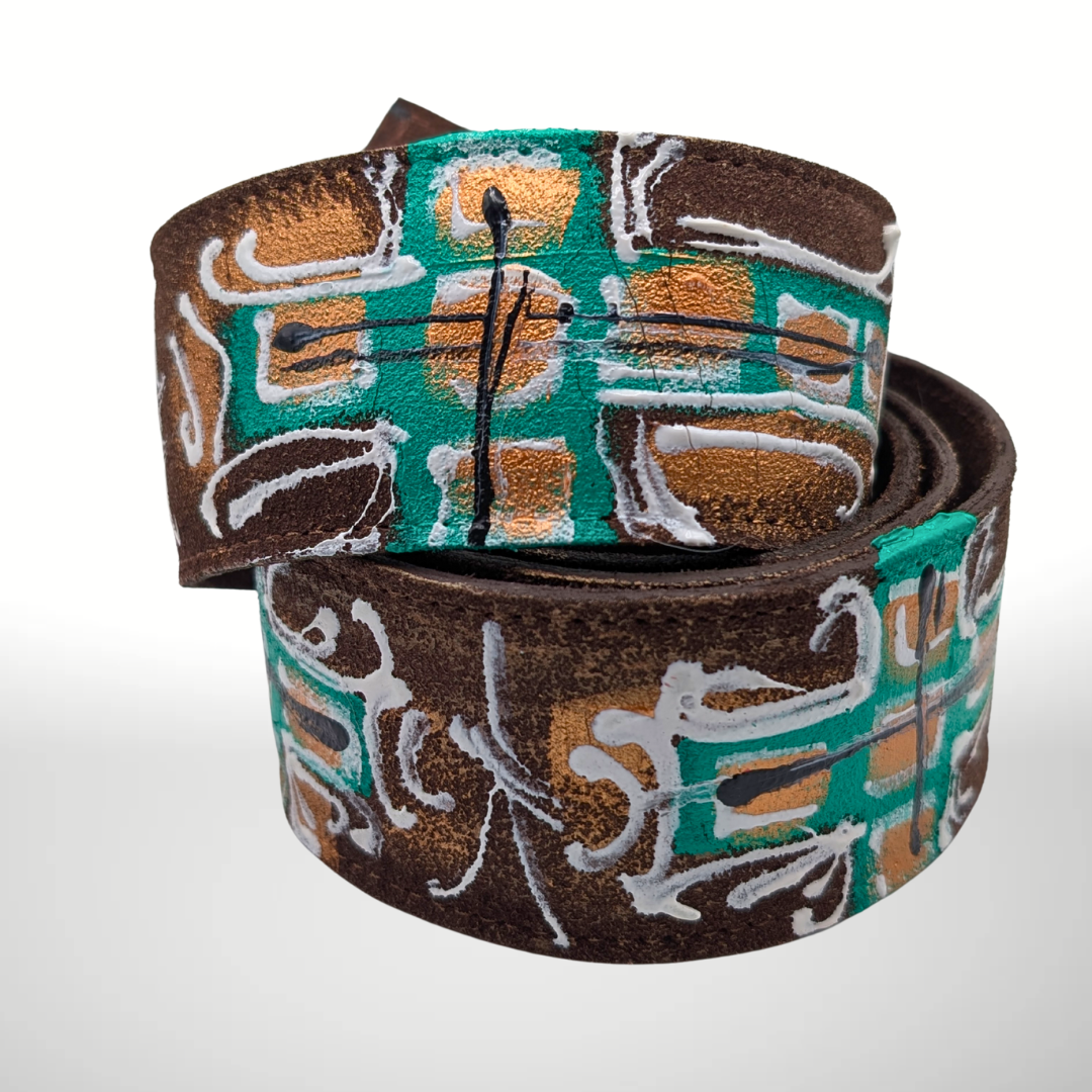 Turquoise Brown Cross 48" Strap