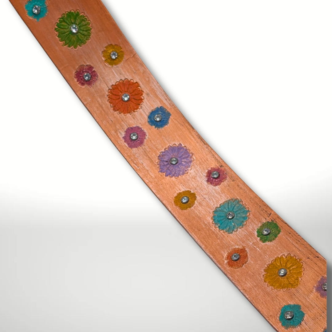 Multicolored and Bossed Flowers 24" Strap